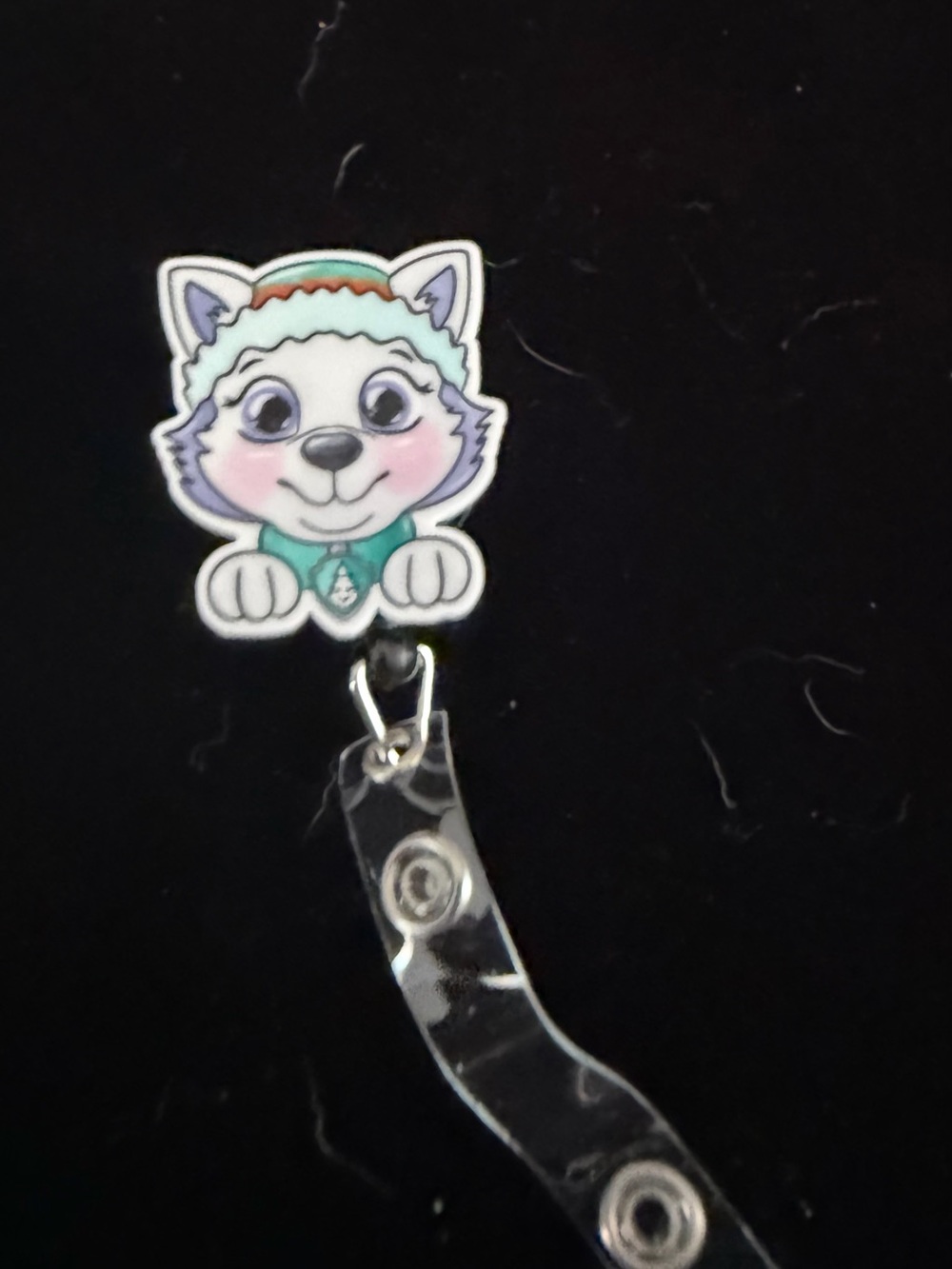 Cute Husky Badge Reel – Mint Green Design